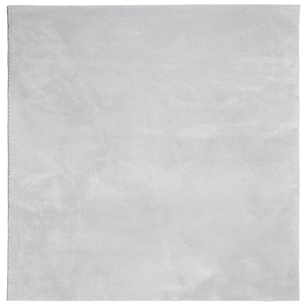 Tappeto a Pelo Corto HUARTE Morbido e Lavabile Grigio 120x120cm 375075