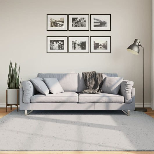 Tappeto a Pelo Corto HUARTE Morbido e Lavabile Grigio 200x200cm 375080