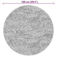 Tappeto a Pelo Corto HUARTE Morbido e Lavabile Grigio Ø 100 cm 375085