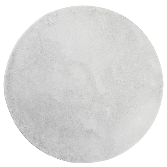 Tappeto a Pelo Corto HUARTE Morbido e Lavabile Grigio Ø 120 cm 375086