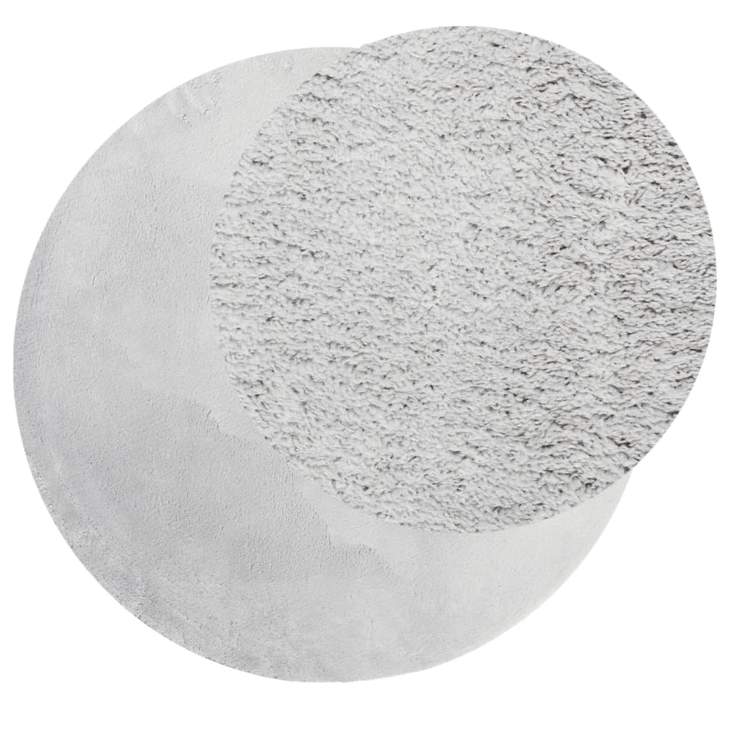 Tappeto a Pelo Corto HUARTE Morbido e Lavabile Grigio Ø 120 cm