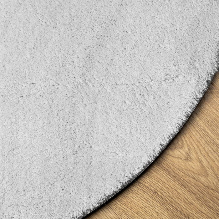Tappeto a Pelo Corto HUARTE Morbido e Lavabile Grigio Ø 120 cm