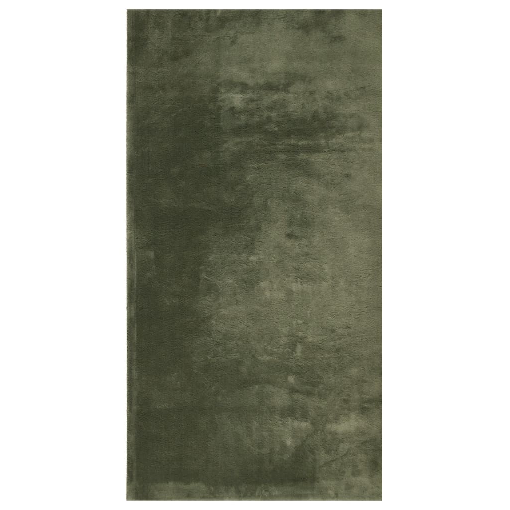 Tappeto Pelo Corto HUARTE Morbido Lavabile Verde Bosco 60x110cm 375089