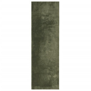 Tappeto Pelo Corto HUARTE Morbido Lavabile Verde Bosco 80x250cm
