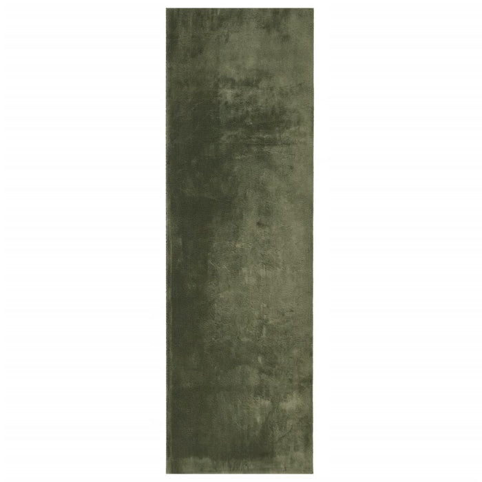 Tappeto Pelo Corto HUARTE Morbido Lavabile Verde Bosco 80x250cm
