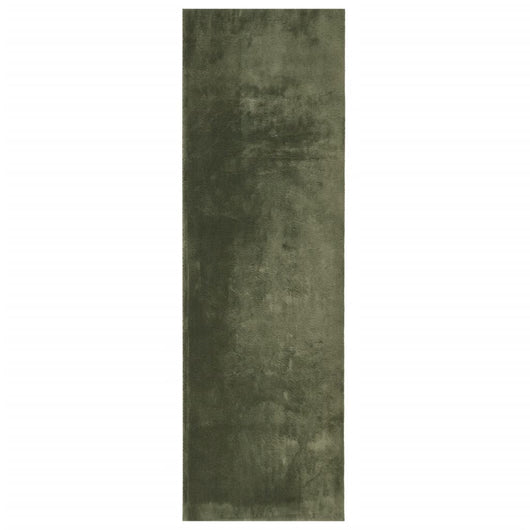 Tappeto Pelo Corto HUARTE Morbido Lavabile Verde Bosco 80x250cm 375092