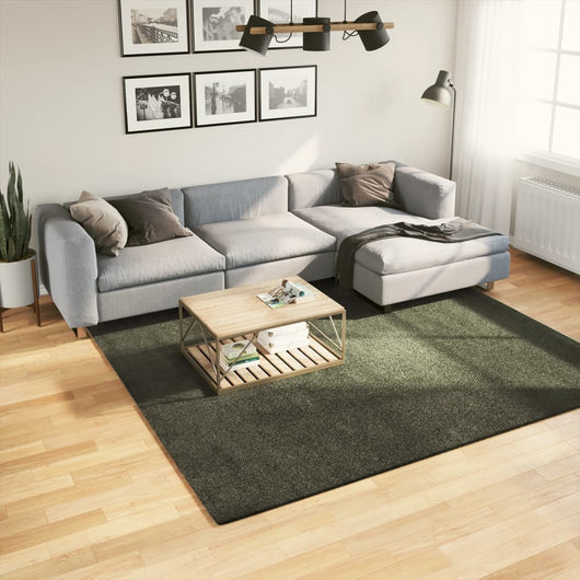 vidaXL Tappeto Pelo Corto HUARTE Morbido Lavabile Verde Bosco