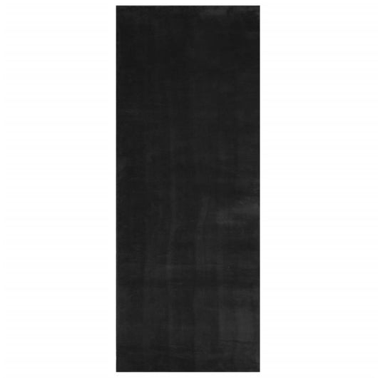 Tappeto a Pelo Corto HUARTE Morbido e Lavabile Nero 80x200 cm 375110