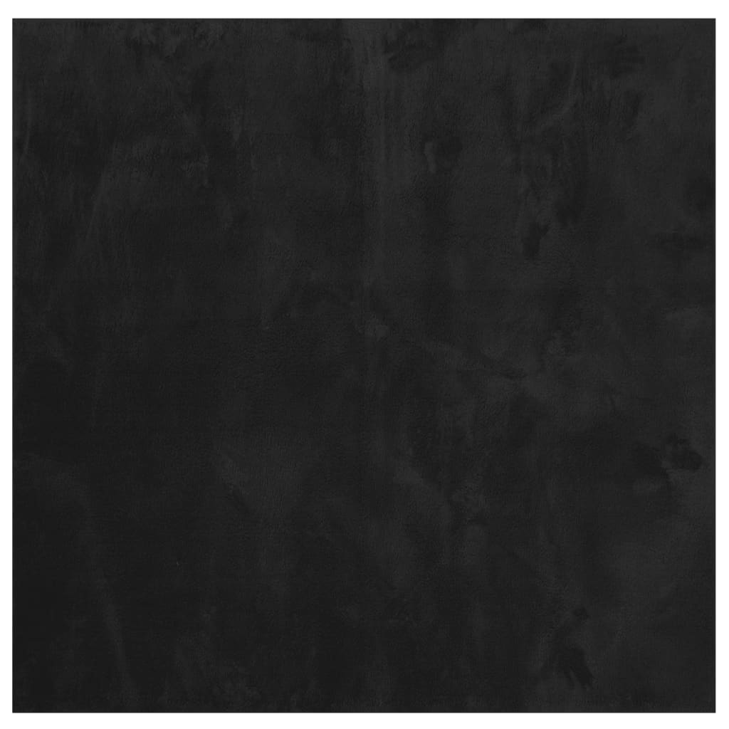 Tappeto a Pelo Corto HUARTE Morbido e Lavabile Nero 120x120cm 375113