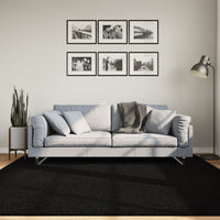 Tappeto a Pelo Corto HUARTE Morbido e Lavabile Nero 200x200cm 375118