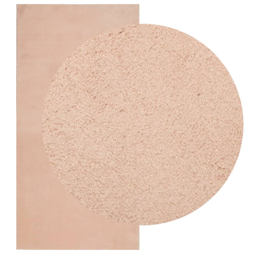 Tappeto a Pelo Corto HUARTE Morbido e Lavabile Rosato 100x200cm 375150