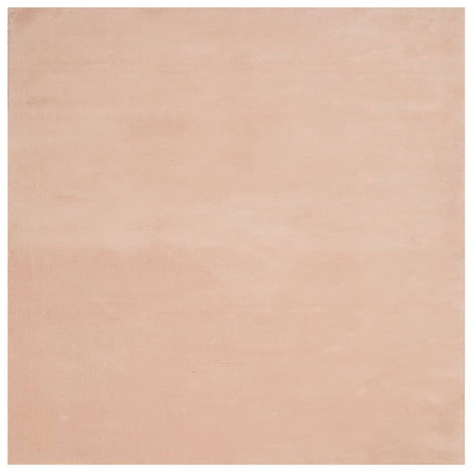 Tappeto a Pelo Corto HUARTE Morbido e Lavabile Rosato 160x160cm 375154