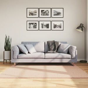 Tappeto a Pelo Corto HUARTE Morbido e Lavabile Rosato 160x160cm 375154