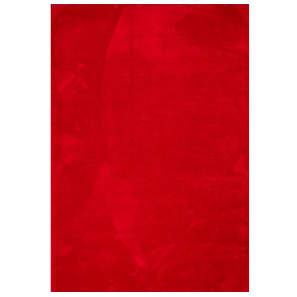 Tappeto a Pelo Corto HUARTE Morbido e Lavabile Rosso 160x230cm