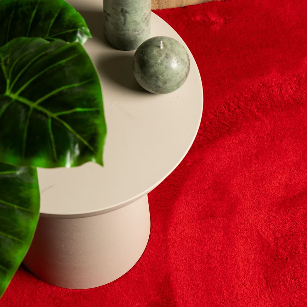 Tappeto a Pelo Corto HUARTE Morbido e Lavabile Rosso 160x230cm 375174