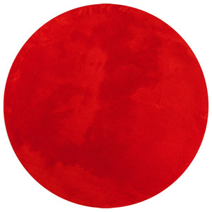 Tappeto a Pelo Corto HUARTE Morbido e Lavabile Rosso Ø 120 cm 375181
