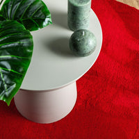 Tappeto a Pelo Corto HUARTE Morbido e Lavabile Rosso Ø 120 cm 375181