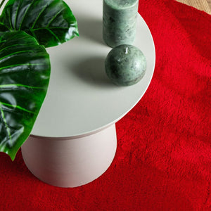 Tappeto a Pelo Corto HUARTE Morbido e Lavabile Rosso Ø 120 cm 375181