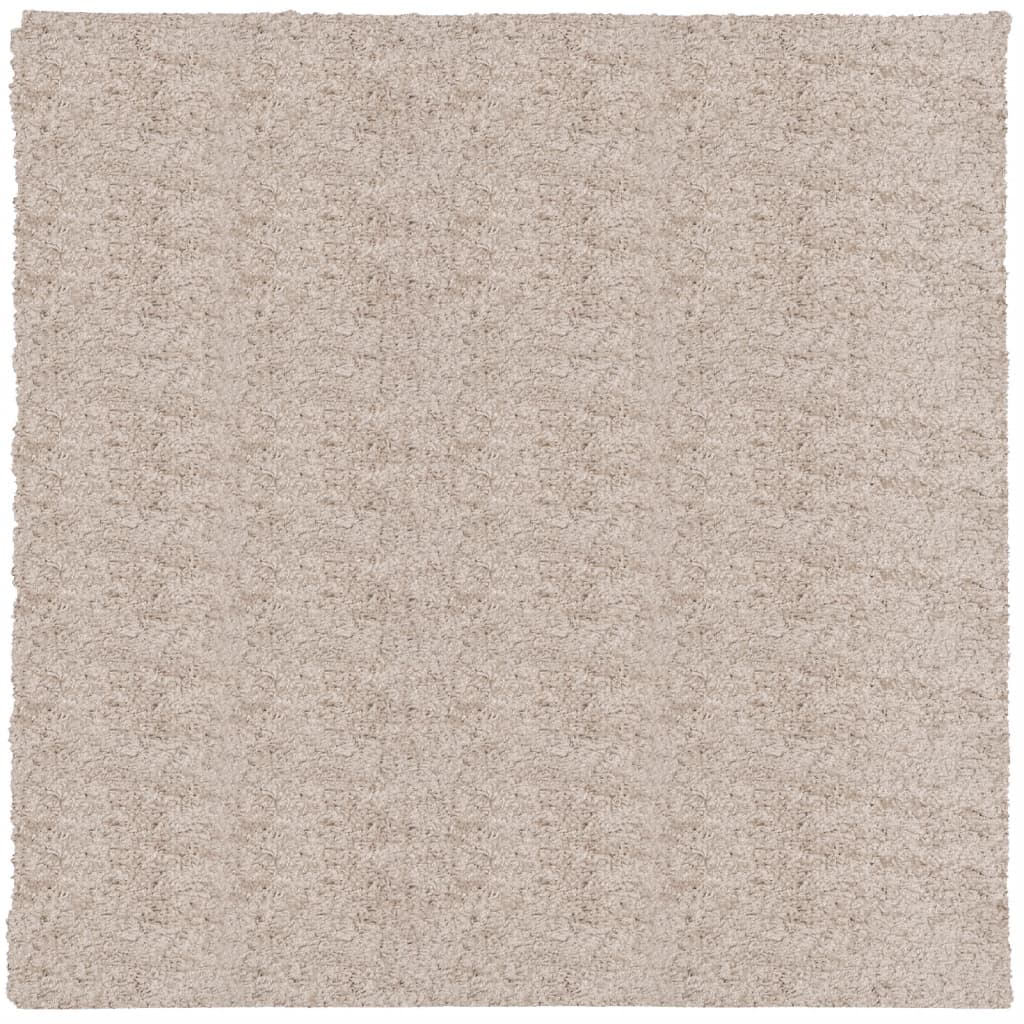 Tappeto Shaggy PAMPLONA a Pelo Lungo Moderno Beige 120x120 cm 375211