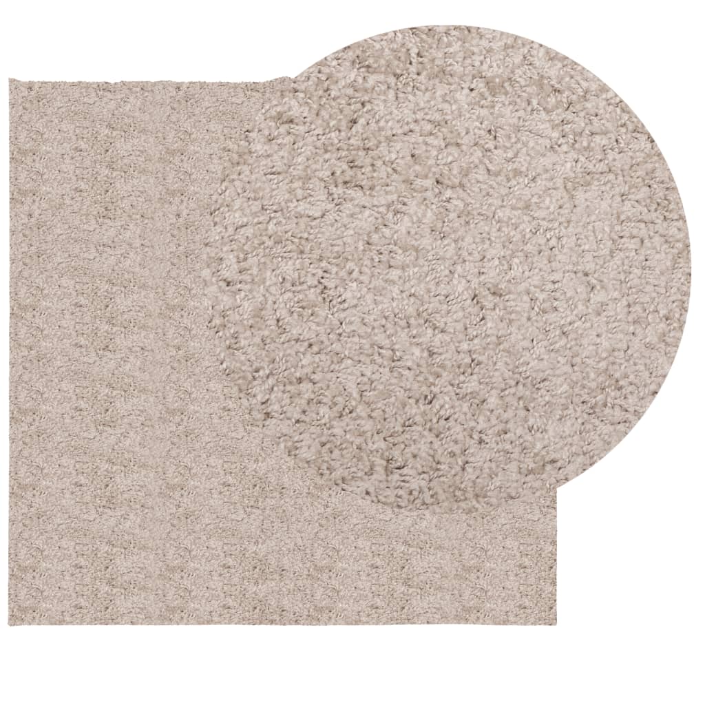 Tappeto Shaggy PAMPLONA a Pelo Lungo Moderno Beige 160x160 cm 375214