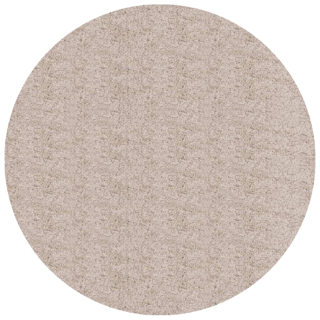 Tappeto Shaggy a Pelo Lungo Moderno Beige Ã˜ 80 cmcod mxl 87436