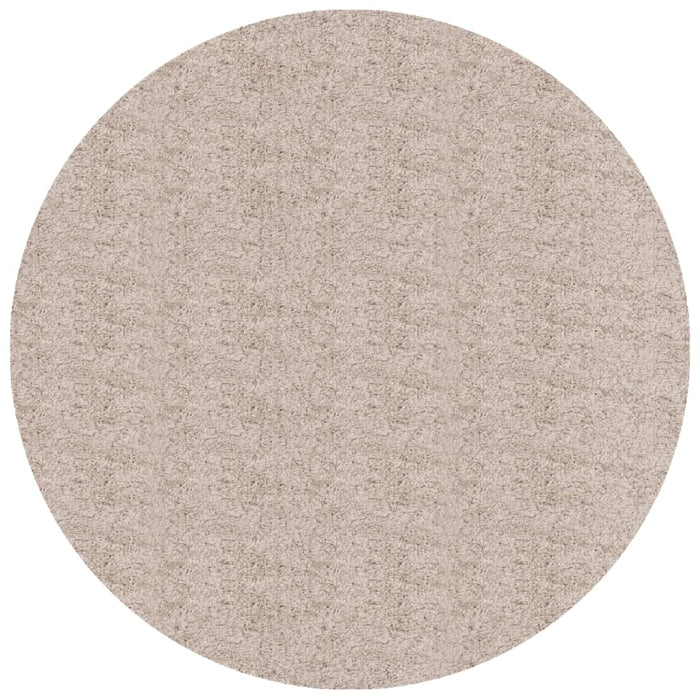 Tappeto Shaggy a Pelo Lungo Moderno Beige Ã˜ 80 cmcod mxl 87436