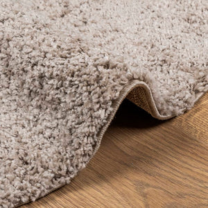 Tappeto Shaggy PAMPLONA a Pelo Lungo Moderno Beige Ø 80 cm 375221