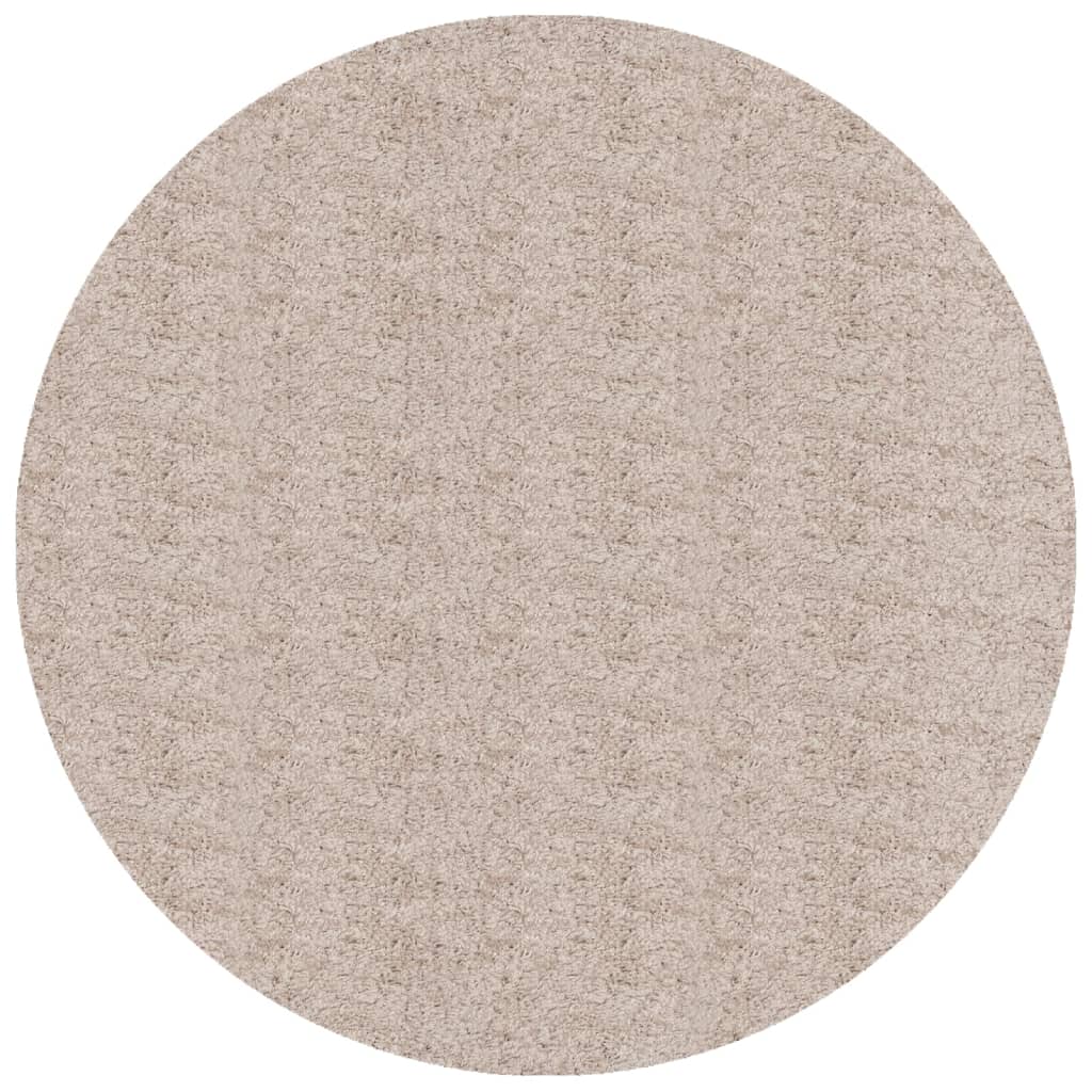 Tappeto Shaggy PAMPLONA a Pelo Lungo Moderno Beige Ø 120 cm 375223