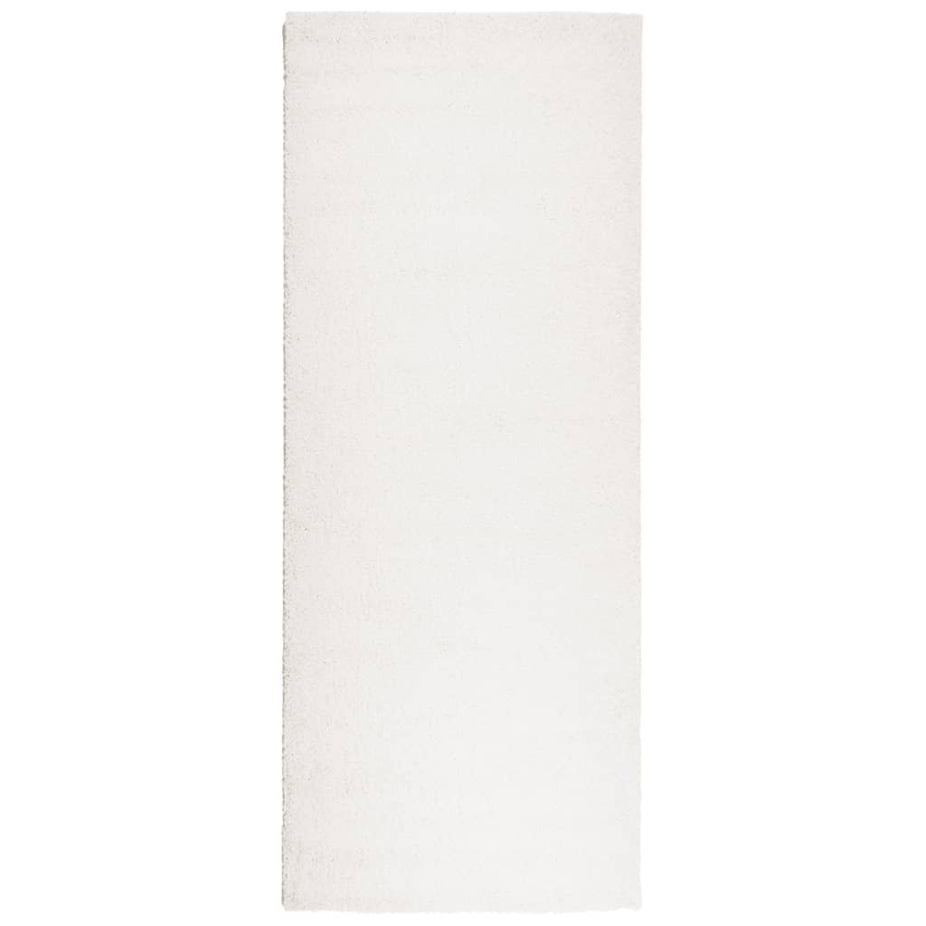 Tappeto Shaggy PAMPLONA a Pelo Lungo Moderno Crema 80x200 cm 375230