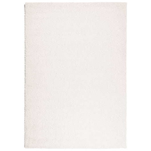 Tappeto Shaggy a Pelo Lungo Moderno Crema 140x200 cmcod mxl 90026