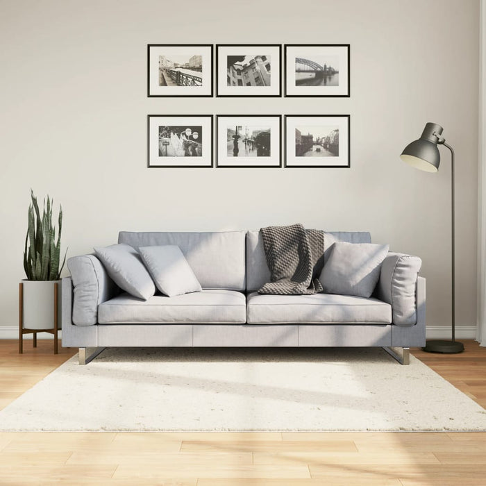 Tappeto Shaggy PAMPLONA a Pelo Lungo Moderno Crema 160x160 cm 375236