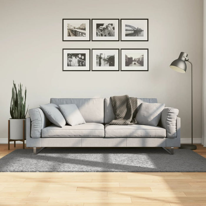 Tappeto Shaggy PAMPLONA a Pelo Lungo Moderno Grigio 100x200 cm 375254