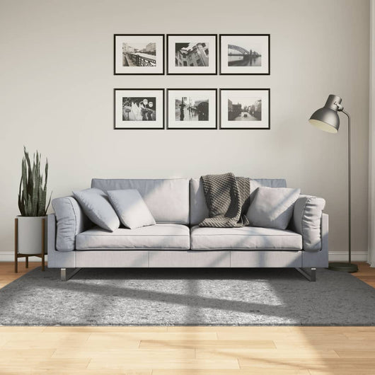 Tappeto Shaggy PAMPLONA a Pelo Lungo Moderno Grigio 140x200 cm 375257