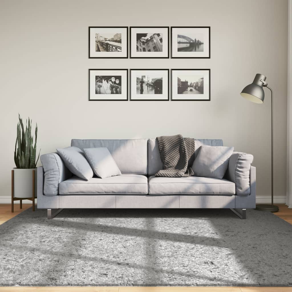Tappeto Shaggy PAMPLONA a Pelo Lungo Moderno Grigio 200x200 cm 375260