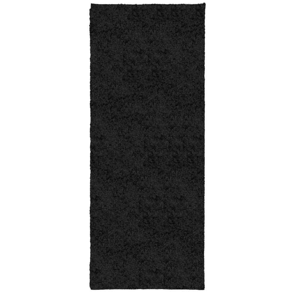 Tappeto Shaggy PAMPLONA a Pelo Lungo Moderno Nero 80x200 cm 375274