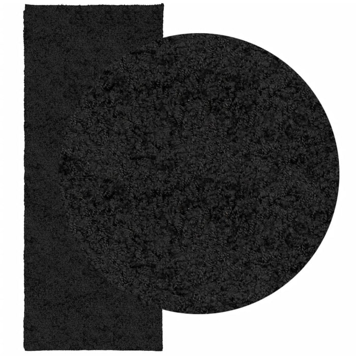 Tappeto Shaggy PAMPLONA a Pelo Lungo Moderno Nero 80x200 cm 375274