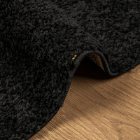 Tappeto Shaggy PAMPLONA a Pelo Lungo Moderno Nero 80x200 cm 375274