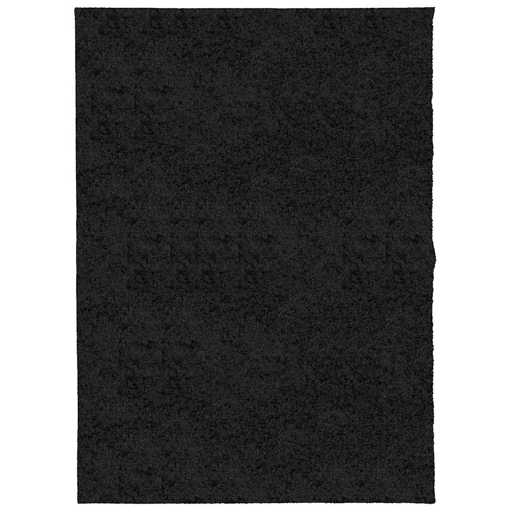 Tappeto Shaggy PAMPLONA a Pelo Lungo Moderno Nero 140x200 cm 375279