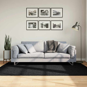Tappeto Shaggy PAMPLONA a Pelo Lungo Moderno Nero 140x200 cm 375279