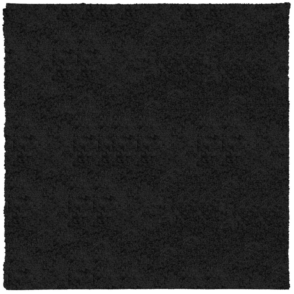 Tappeto Shaggy a Pelo Lungo Moderno Nero 160x160 cmcod mxl 91719