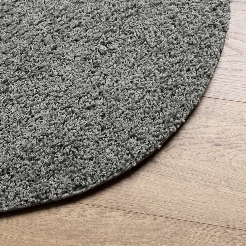 Tappeto Shaggy PAMPLONA a Pelo Lungo Moderno Verde Ø 80 cm 375309