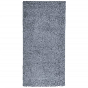 Tappeto Shaggy PAMPLONA a Pelo Lungo Moderno Blu 100x200 cm