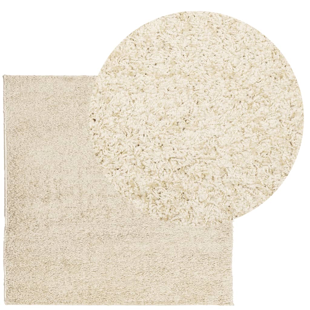 Tappeto Shaggy a Pelo Lungo Moderno Oro 160x160 cmcod mxl 117083