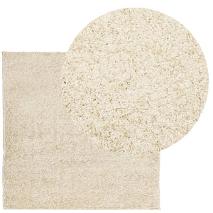 Tappeto Shaggy a Pelo Lungo Moderno Oro 160x160 cmcod mxl 117083