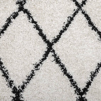 Tappeto Shaggy PAMPLONA a Pelo Lungo Crema e Nero 80x200 cm 375362