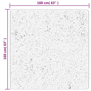 Tappeto Shaggy PAMPLONA a Pelo Lungo Crema e Nero 160x160 cm 375368