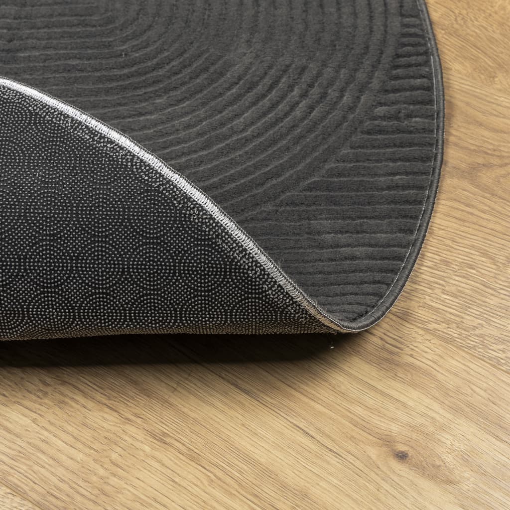 vidaXL Tappeto IZA a Pelo Corto con Aspetto Scandinavo antracite Ø80cm