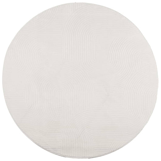 Tappeto IZA a Pelo Corto con Aspetto Scandinavo Crema Ø 80 cm