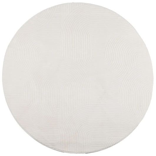 Tappeto IZA a Pelo Corto con Aspetto Scandinavo Crema Ø 100 cm 375446