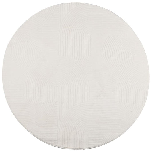 Tappeto IZA a Pelo Corto con Aspetto Scandinavo Crema Ø 120 cm 375447